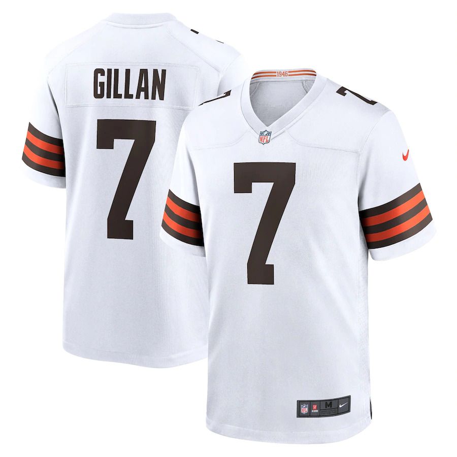 Men Cleveland Browns 7 Jamie Gillan Nike White Game NFL Jersey